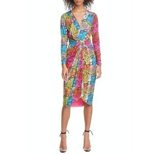 Le Superbe Baller Snake Print Long Sleeve Dress, Size S Multi Color NWT w/Flaw